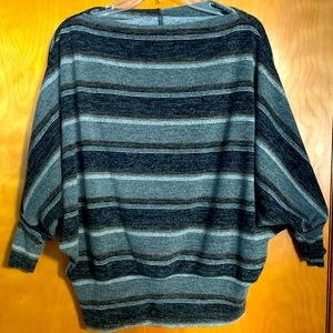 Grey Stripped Dolman Top